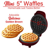 Brentwood TS-2141R Non-Stick 5 Inch Mini Waffle Maker, Red
