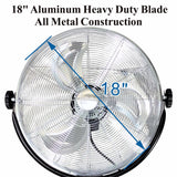 Optimus F-4205 20-Inch 3-Speed Industrial-Grade High-Velocity Oscillating Stand Fan, Chrome Grill