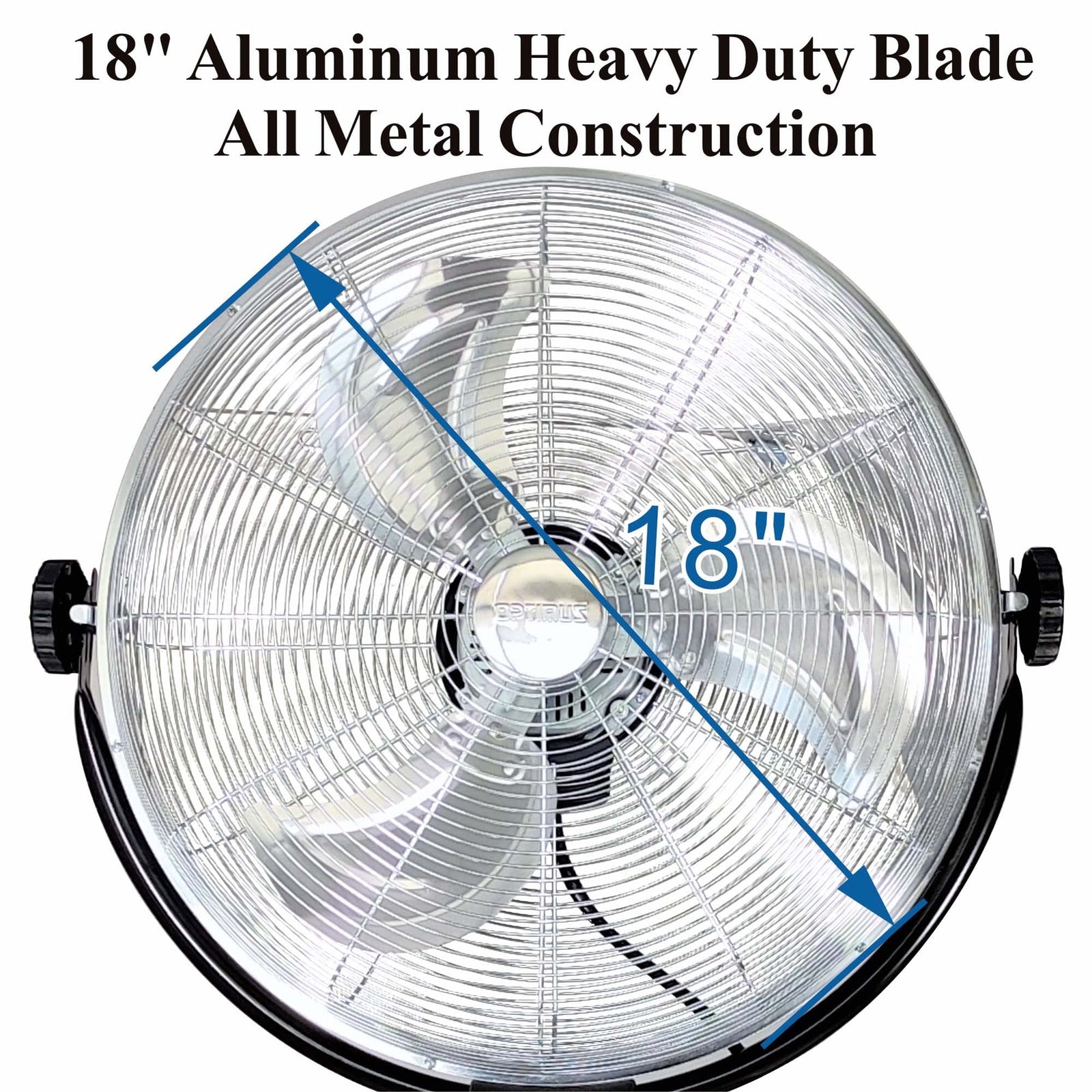 Optimus F-4205 20-Inch 3-Speed Industrial-Grade High-Velocity Oscillating Stand Fan, Chrome Grill