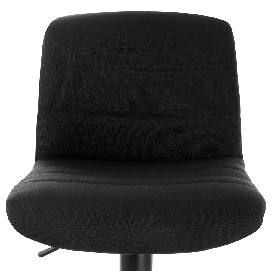 Elama ELM-2037 Fabric Bar Stools, Gray, Black Base, Set of 2