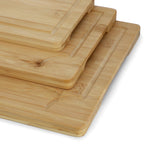 Elama 3-Piece Bamboo Wood Cutting Board Set – 9", 12" & 15" Charcuterie & Serving Trays