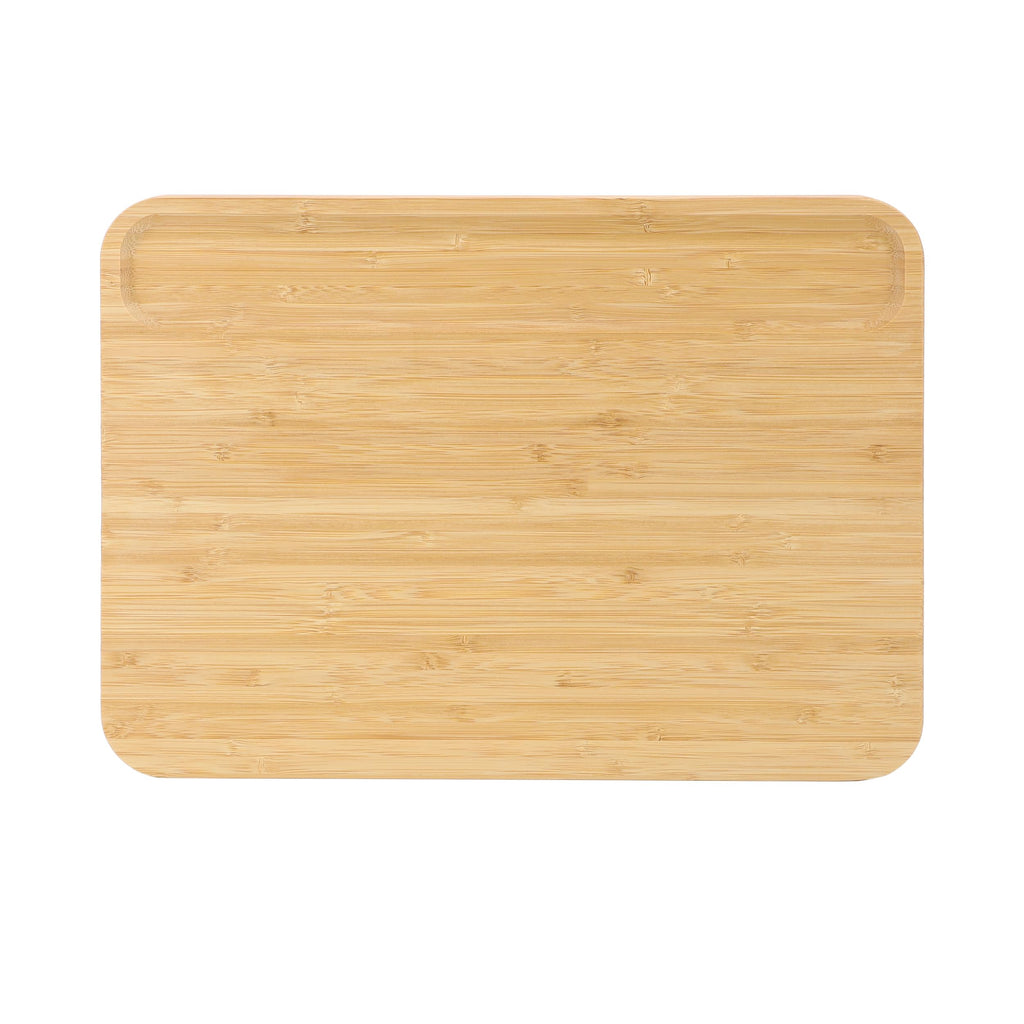 Elama 3-Piece Bamboo Wood Cutting Board Set – 13", 15" & 17" with Compartments for Prep & Serving