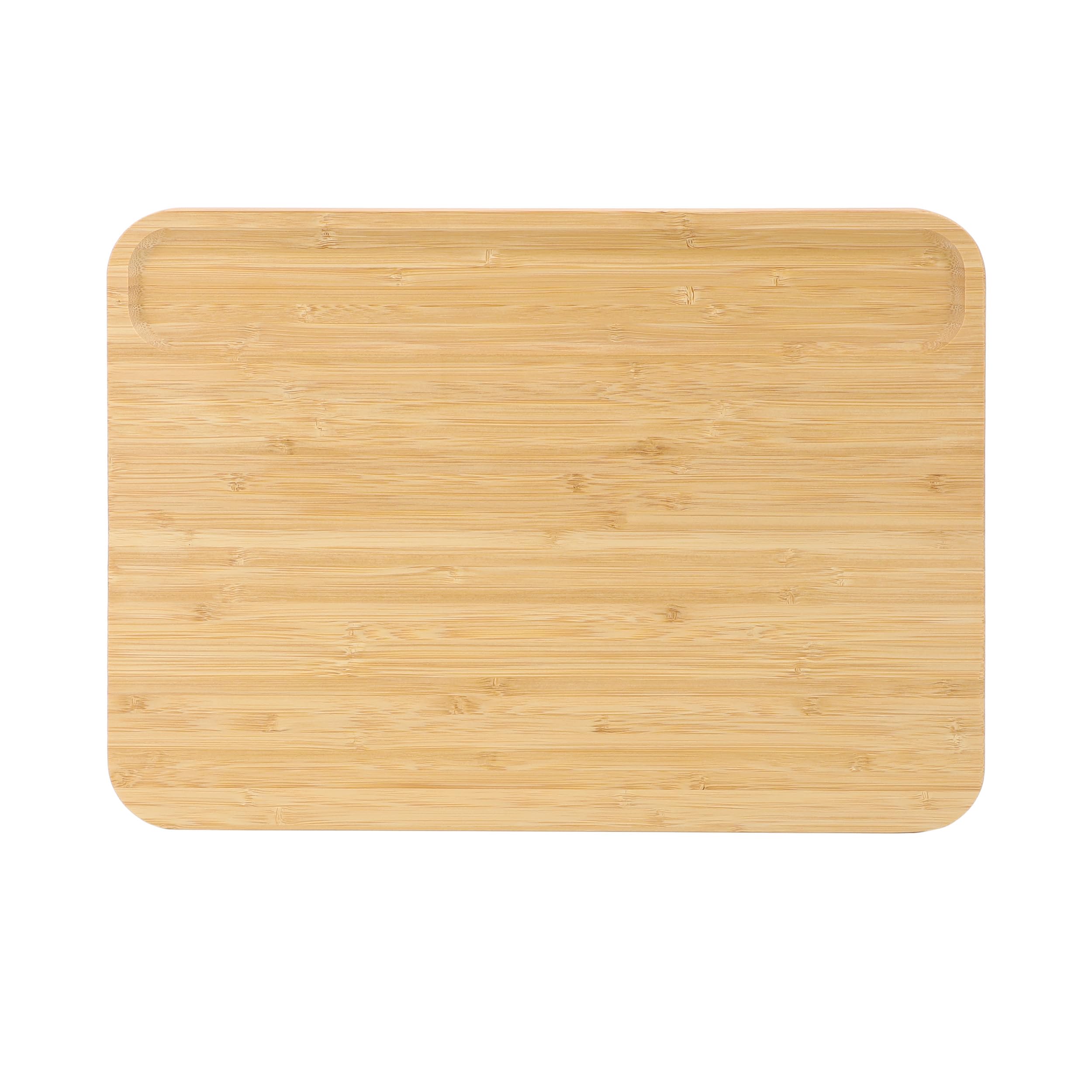 Elama 3-Piece Bamboo Wood Cutting Board Set – 13", 15" & 17" with Compartments for Prep & Serving