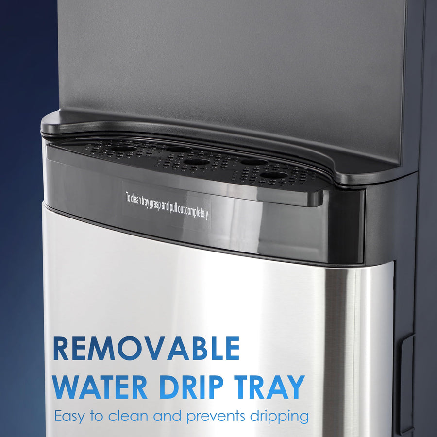 MegaChef MWD-1000 5-Gallon Bottom-Load Water Dispenser with UV Self-Cleaning, Hot/Room/Cold