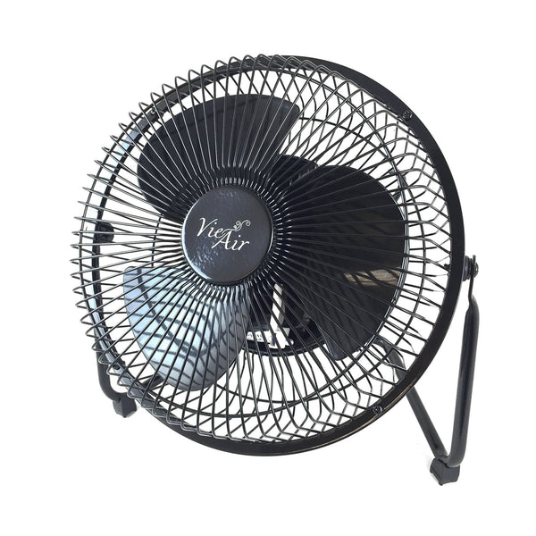 Vie Air VA-8PB 8 Inch High Velocity Metal Desk & Floor Fan, All-Metal Tilting Air Circulator