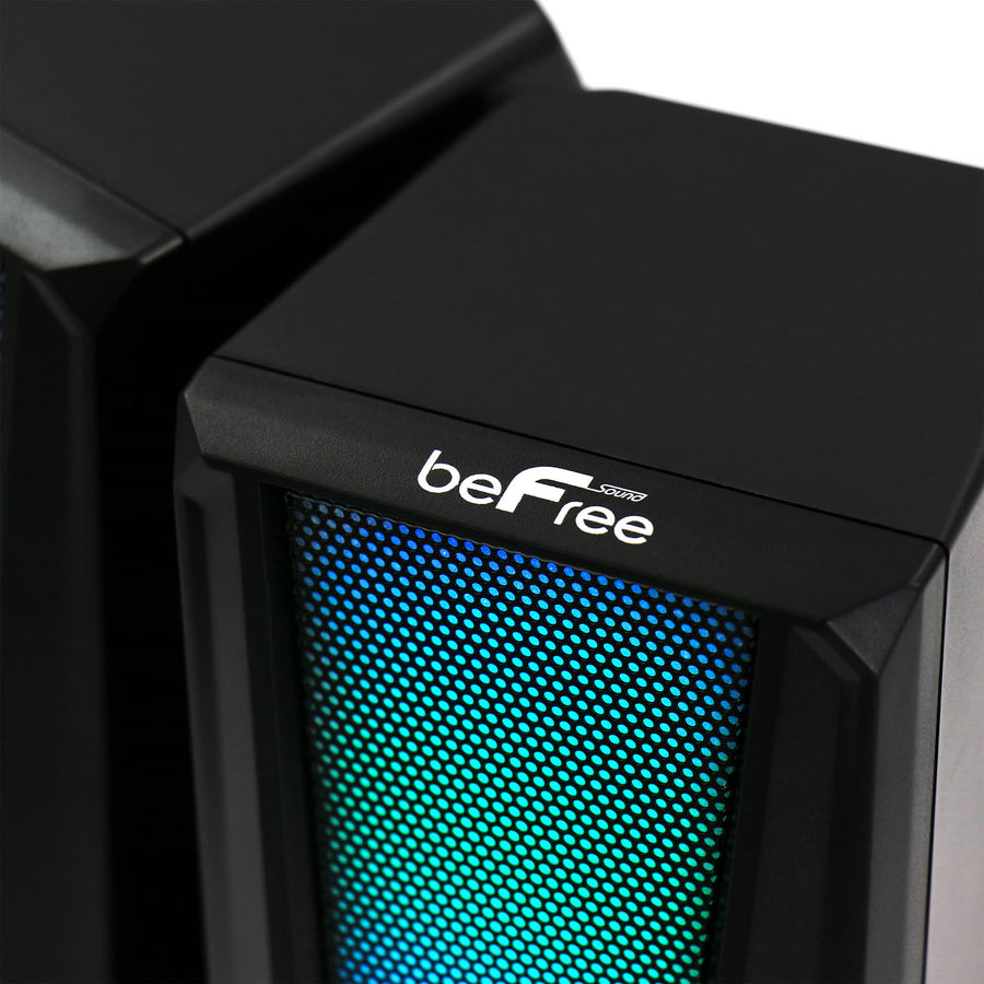 beFree Sound Color LED Dual Gaming Speakers, Black