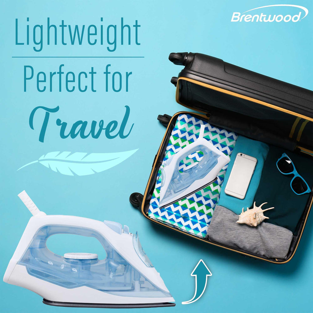 Brentwood 1200-Watt Lightweight Nonstick Steam Iron with 8-Foot Cord, White