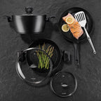 Korkmaz Nora 28cm Granite Non-Stick Fry Pan A2948 – Scratch-Proof PFOA-Free Frying Pan, High Thermal Conductivity, Eco-Friendly (Black, 11")