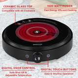 Brentwood Select TS-383DBK 10-Inch Countertop Infrared Single Burner with Digital Touch Controls, Black