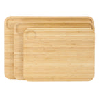 Elama 3-Piece Bamboo Wood Cutting Board Set – 13", 15" & 17" with Compartments for Prep & Serving