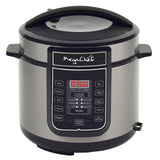 MegaChef 6-Quart Digital Pressure Cooker & Electric Multi-Cooker, 14 Presets, Stainless Steel Pot, Silver