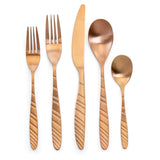 MegaChef La Vague 20-Piece Flatware Set, Matte Rose Gold, Service for 4