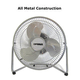 Optimus F-4092 9-Inch Industrial Grade High Velocity Fan, 2 Speeds, All Metal, Wall Mountable