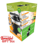 Brentwood J-26BK 80W Electric Citrus Juicer with Two Cones and Lockable Spout - Black