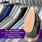 Brentwood MPI-69BKRG 1200W Ceramic Non-Stick Steam Iron with Vertical Steam & Self-Clean - Rose Gold