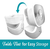 Brentwood F-900RW 8 Inch 3-Speed Remote Control Oscillating Air Circulator Desktop Fan with Timer, White