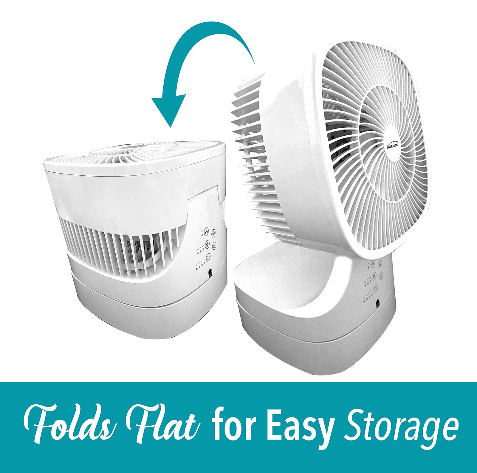 Brentwood F-900RW 8 Inch 3-Speed Remote Control Oscillating Air Circulator Desktop Fan with Timer, White