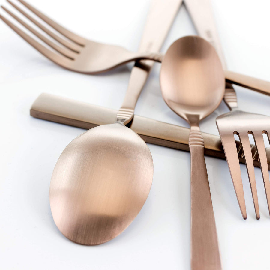 MegaChef Cravat 20 Piece Flatware Set, Matte Rose, Service for 4