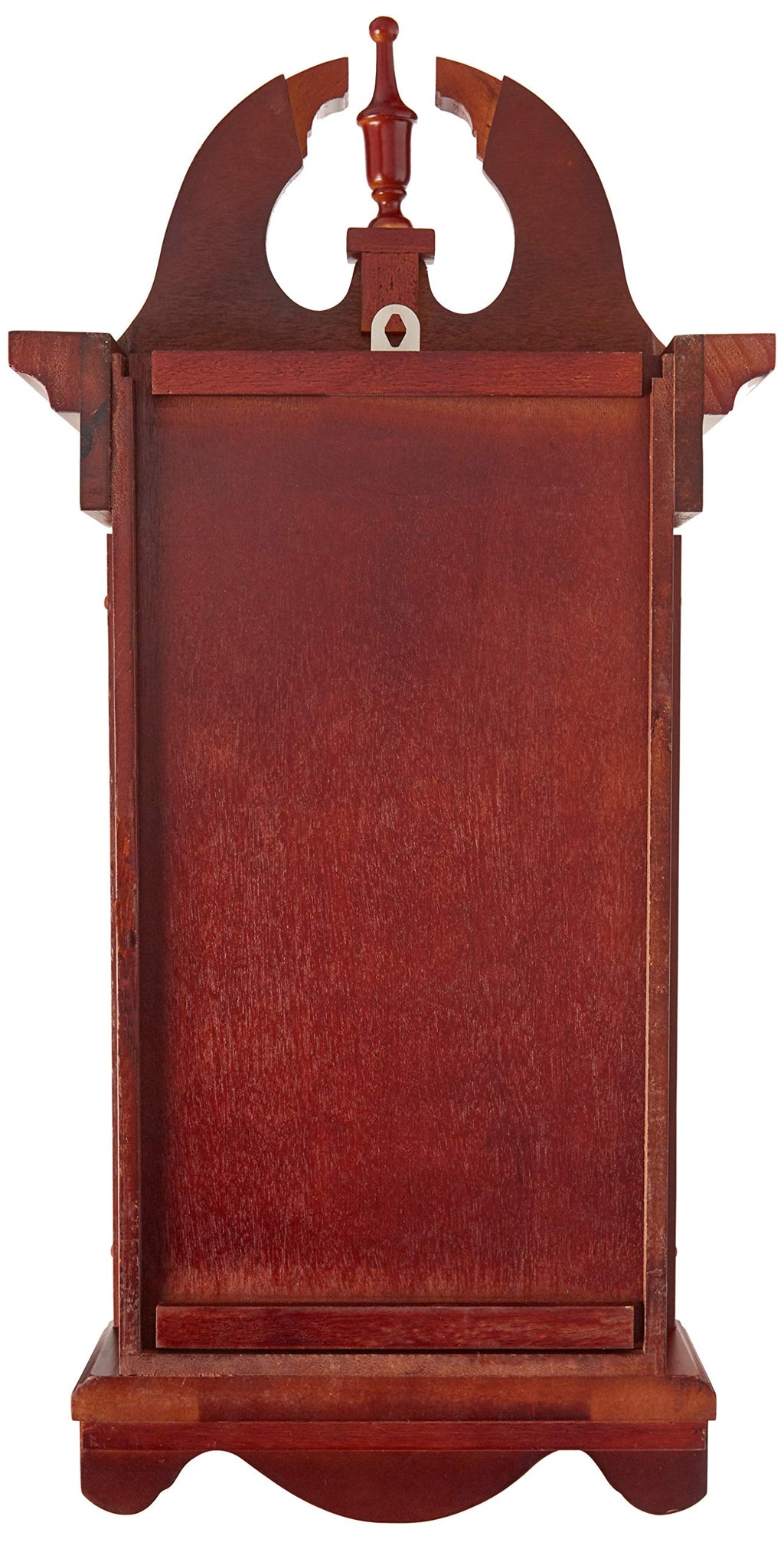 Bedford Clock Collection 26.5" Colonial Chiming Wall Clock – Mahogany Cherry Oak Finish, Quartz Movement with Swinging Pendulum & Roman Numeral Dial