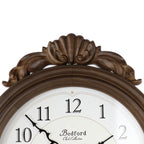 Bedford Clock Collection Chestnut Chiming Pendulum Wall Clock – Westminster Chime, Quartz Movement, Traditional Wood Frame