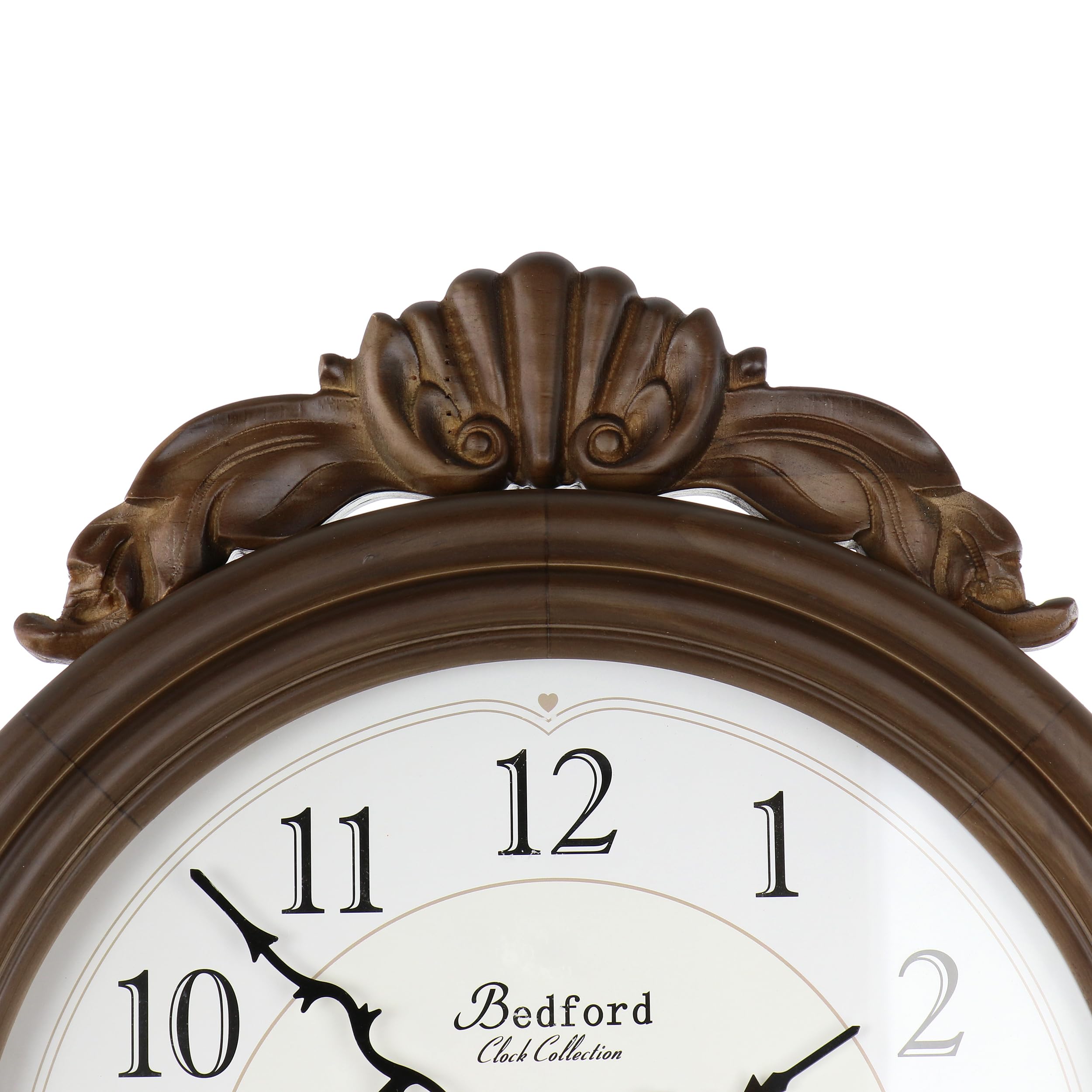 Bedford Clock Collection Chestnut Chiming Pendulum Wall Clock – Westminster Chime, Quartz Movement, Traditional Wood Frame