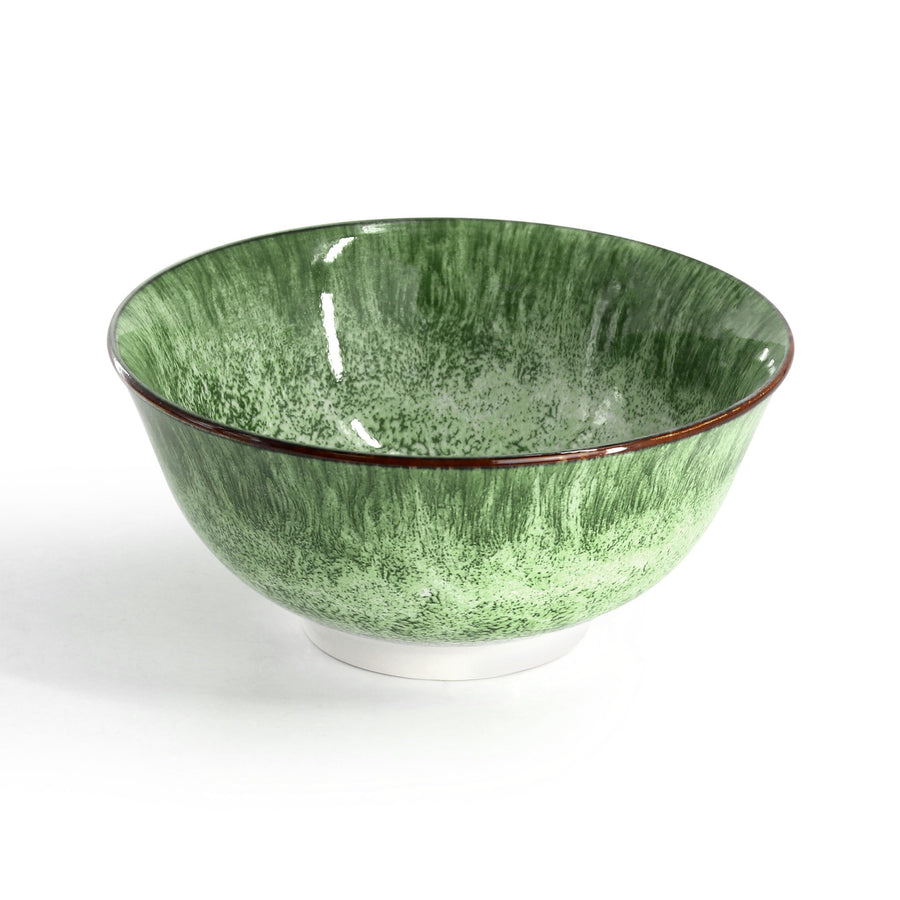 Elama Oceanus 16-Piece Round Porcelain Double Bowl Dinnerware Set, Service for 4, Green