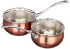 Oster Carabello 9-Piece Stainless Steel Cookware Set - Copper Finish, Induction Ready with Tempered Glass Lids