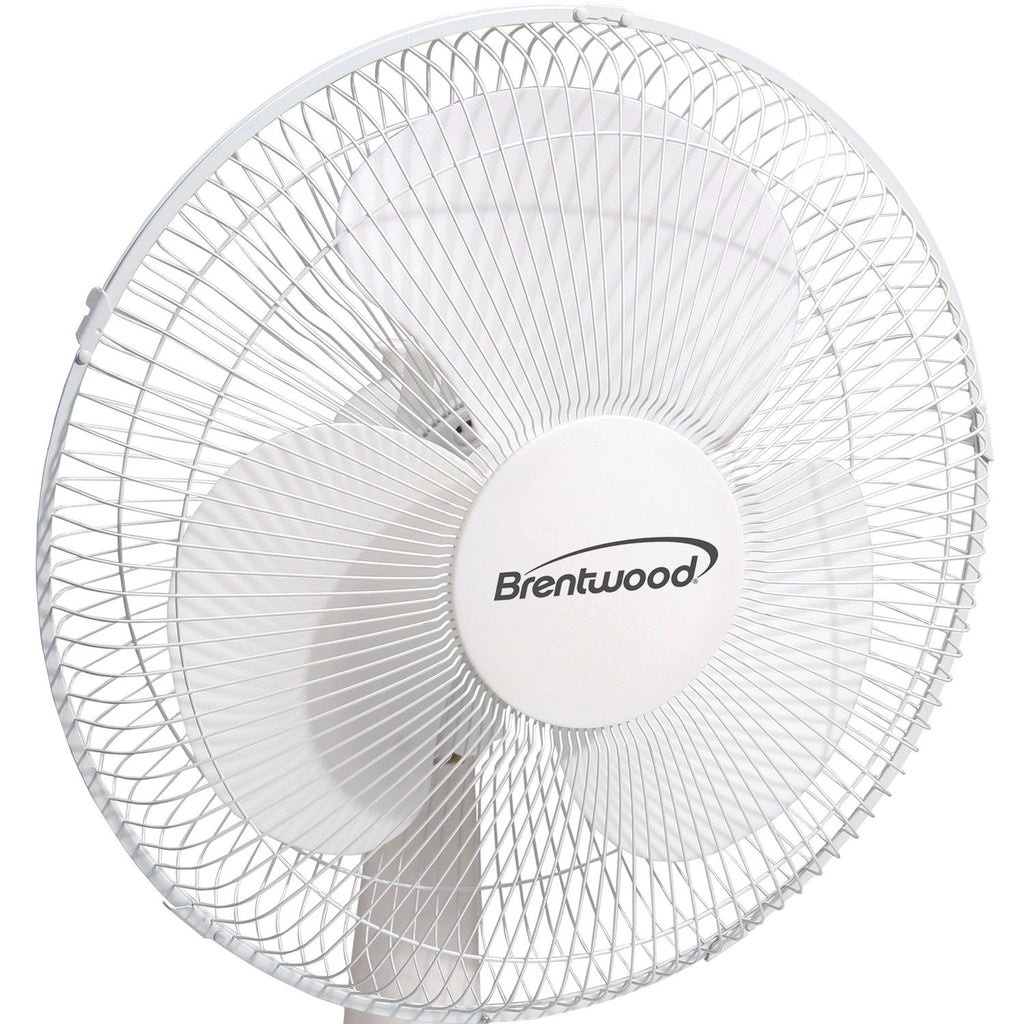 Brentwood Kool Zone F-12DW 12 Inch 3-Speed Oscillating Desk Fan - White, 32W