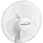 Brentwood Kool Zone F-12DW 12 Inch 3-Speed Oscillating Desk Fan - White, 32W
