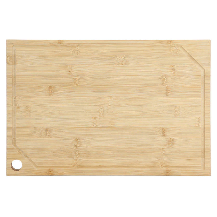 Elama 17.5 x 12 Inch Reversible Bamboo Cutting Board with Juice Groove and Handle