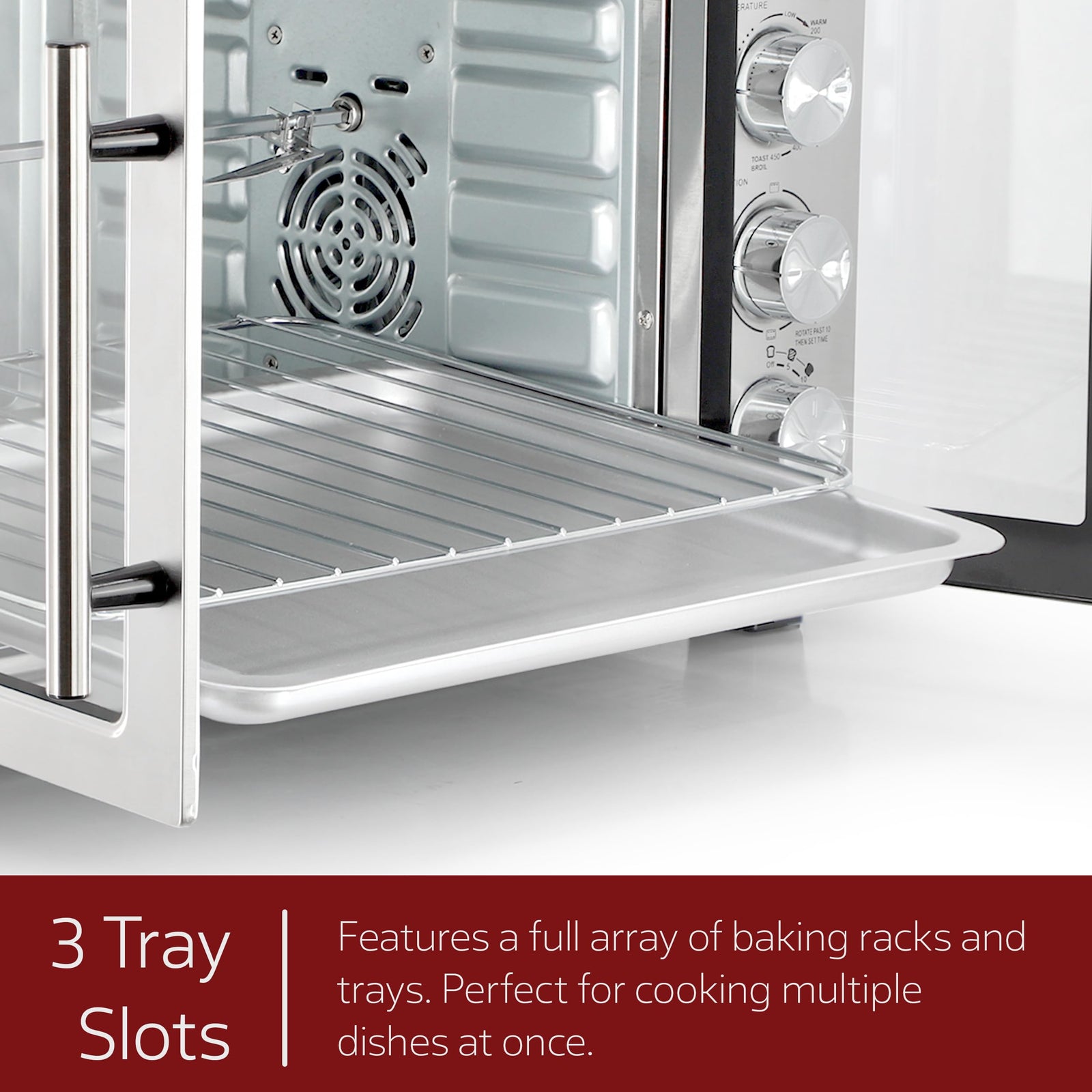 MegaChef 47-Quart French Door Rotisserie Convection Countertop Oven