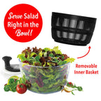 Brentwood KA-5030BK 5-Quart Salad Spinner with Serving Bowl, Black