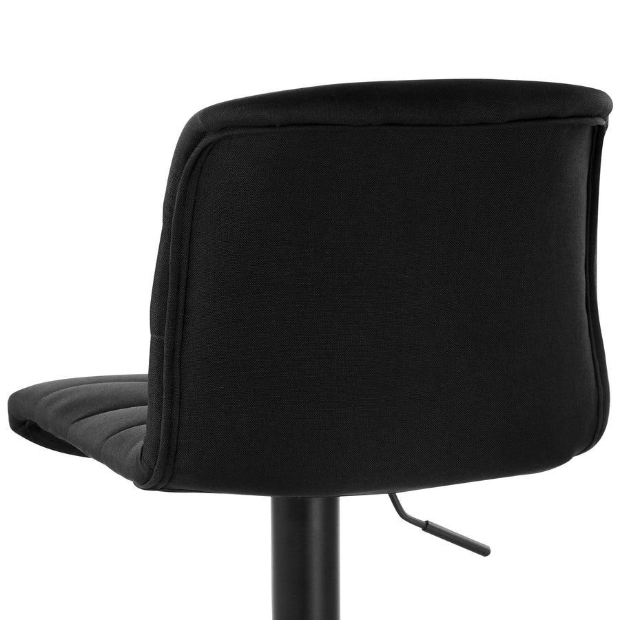 Elama ELM-2037 Fabric Bar Stools, Gray, Black Base, Set of 2