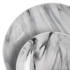 Elama Fine Marble 16-Piece Stoneware Dinnerware Set – Black & White Service for 4