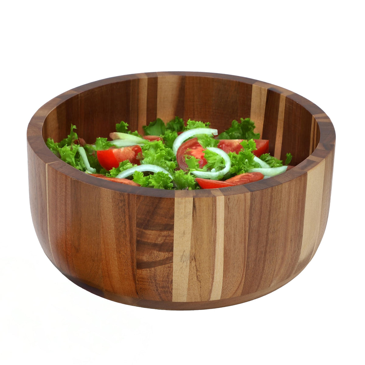 Large Acacia Wood Salad Bowl, 10.5 Inch, 156 Oz Serving Bowl, Natural Grain, Elama