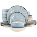 Elama Gia 24-Piece Stoneware Dinnerware Set – Light Blue Service for 6