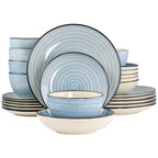 Elama Gia 24-Piece Stoneware Dinnerware Set – Light Blue Service for 6