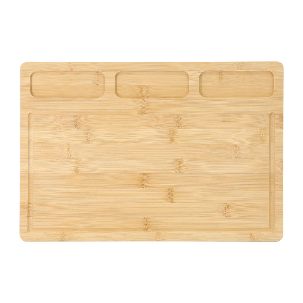 Elama 3-Piece Bamboo Wood Cutting & Serving Board Set – 10", 12.6" & 15.75" Charcuterie, Prep & Serving Boards