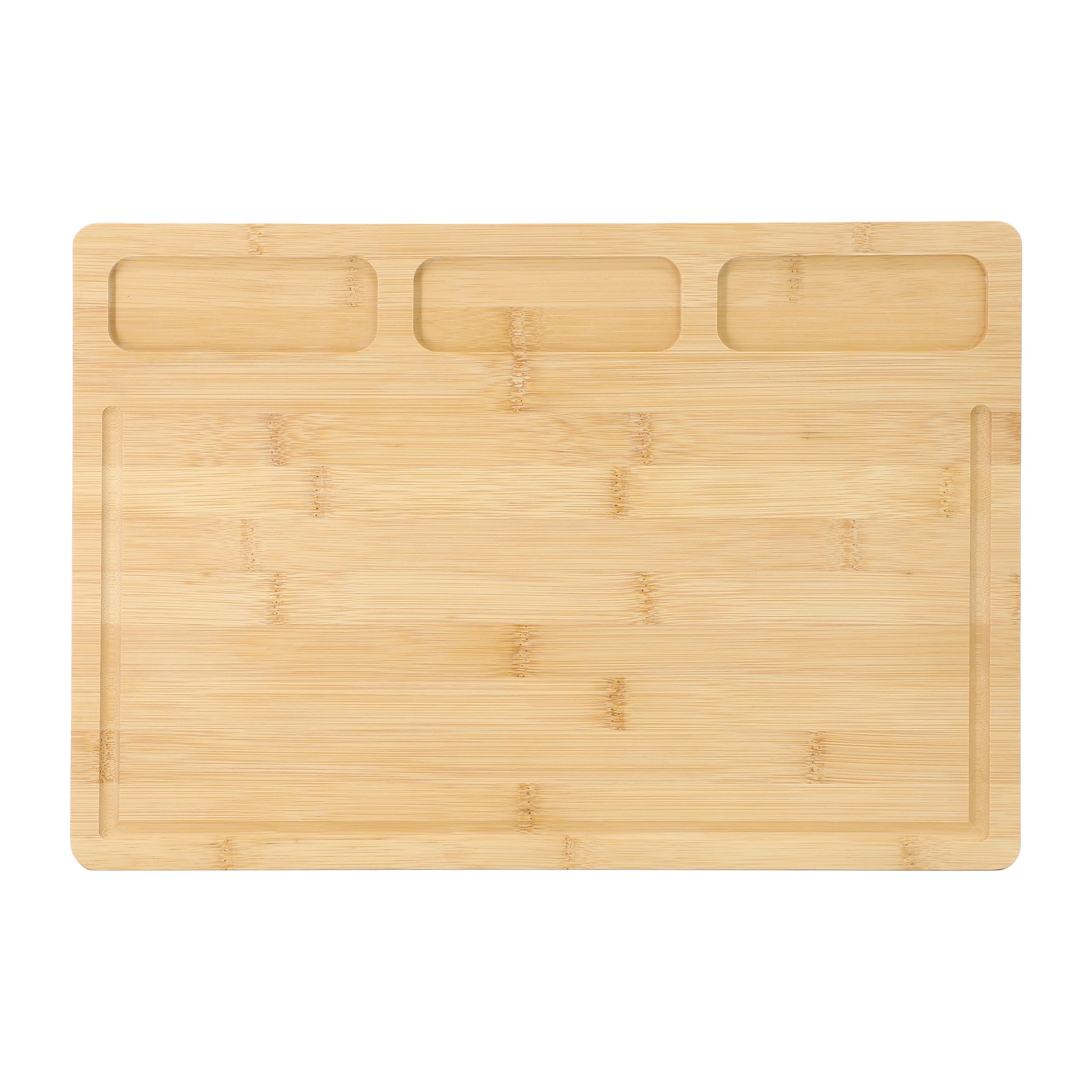 Elama 3-Piece Bamboo Wood Cutting & Serving Board Set – 10", 12.6" & 15.75" Charcuterie, Prep & Serving Boards