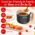 Brentwood HPS-3172BK 1.5 L Multi-Function Electric Hot Pot Cooker with Steamer, Black