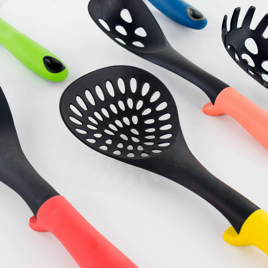 MegaChef 7-Piece Nylon Kitchen Utensil Set with Stand, Assorted Colors