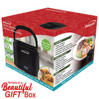 Brentwood ELB-600BK 0.6L Portable Leakproof Electric Lunch Box with Stainless Steel Container - Black