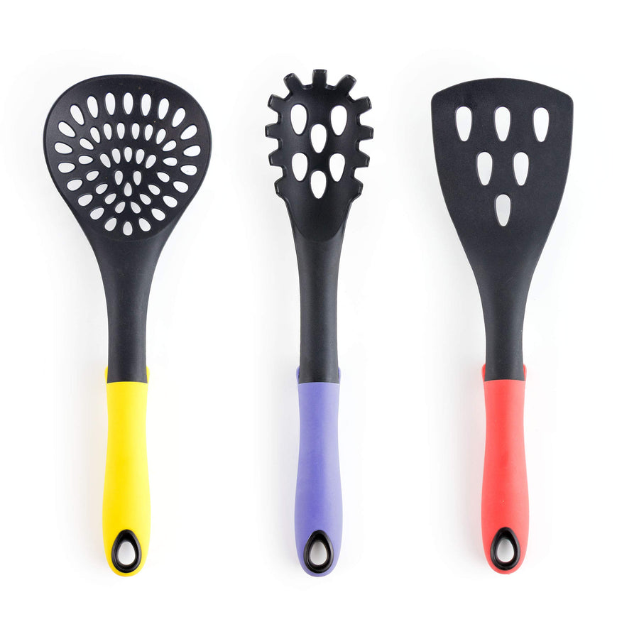 MegaChef 7-Piece Nylon Kitchen Utensil Set with Stand, Assorted Colors