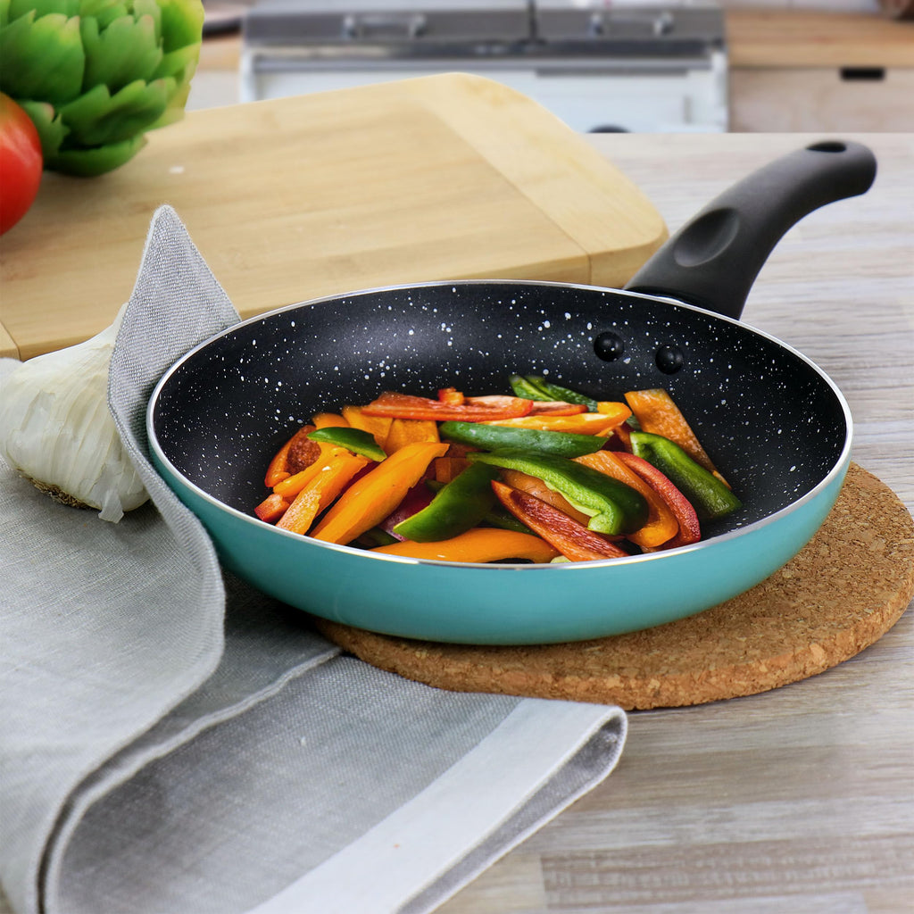 Oster Luneta 8-Inch Aluminum Nonstick Frying Pan, Turquoise