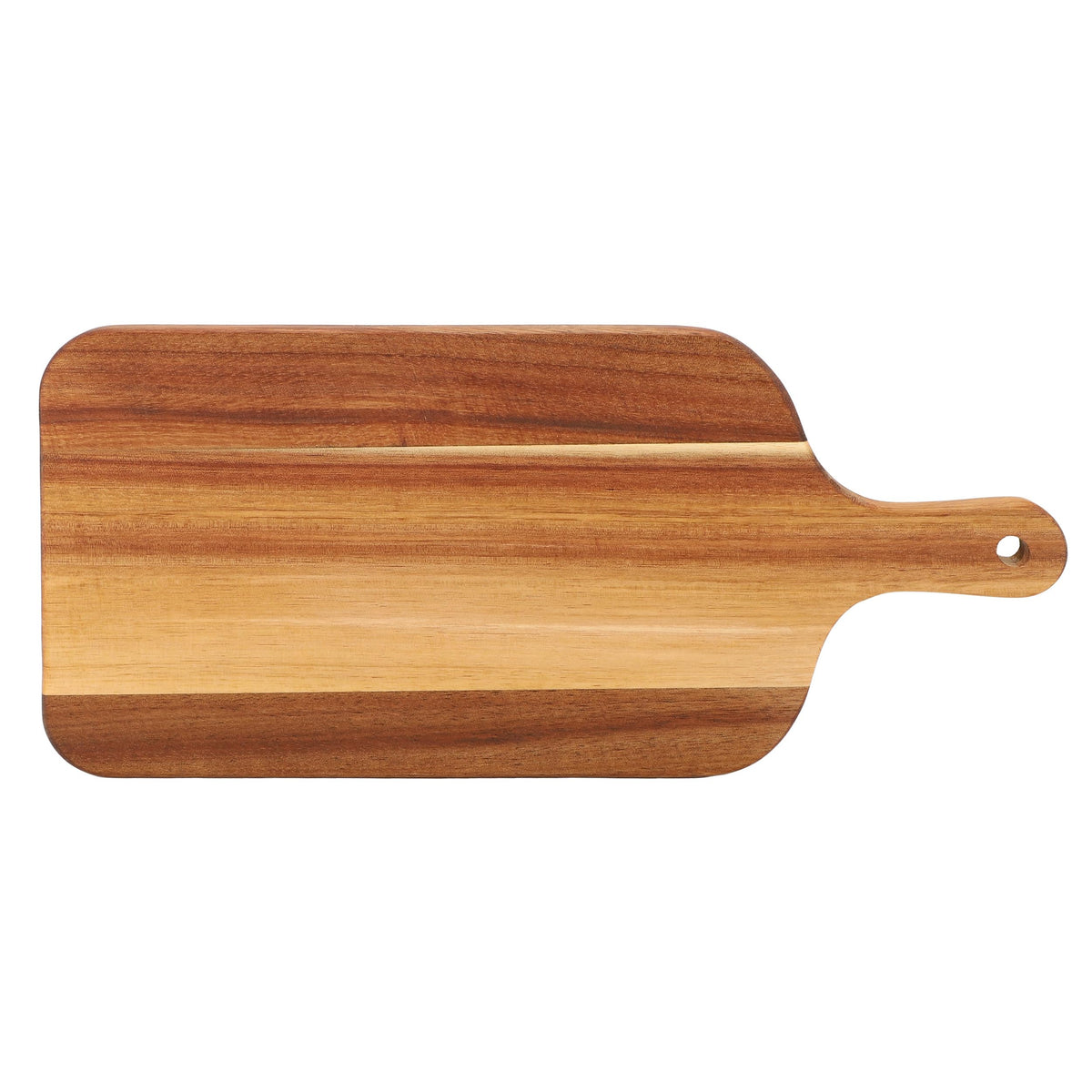 Acacia Wood Charcuterie Board with Handle, 11.5 Inch Rectangle Cheese and Serving Board, Natural, Elama