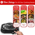Brentwood 1100-Watt Single Coiled Countertop Electric Burner, Black