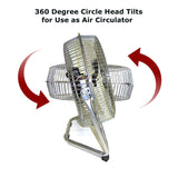 Optimus F-4092 9-Inch Industrial Grade High Velocity Fan, 2 Speeds, All Metal, Wall Mountable