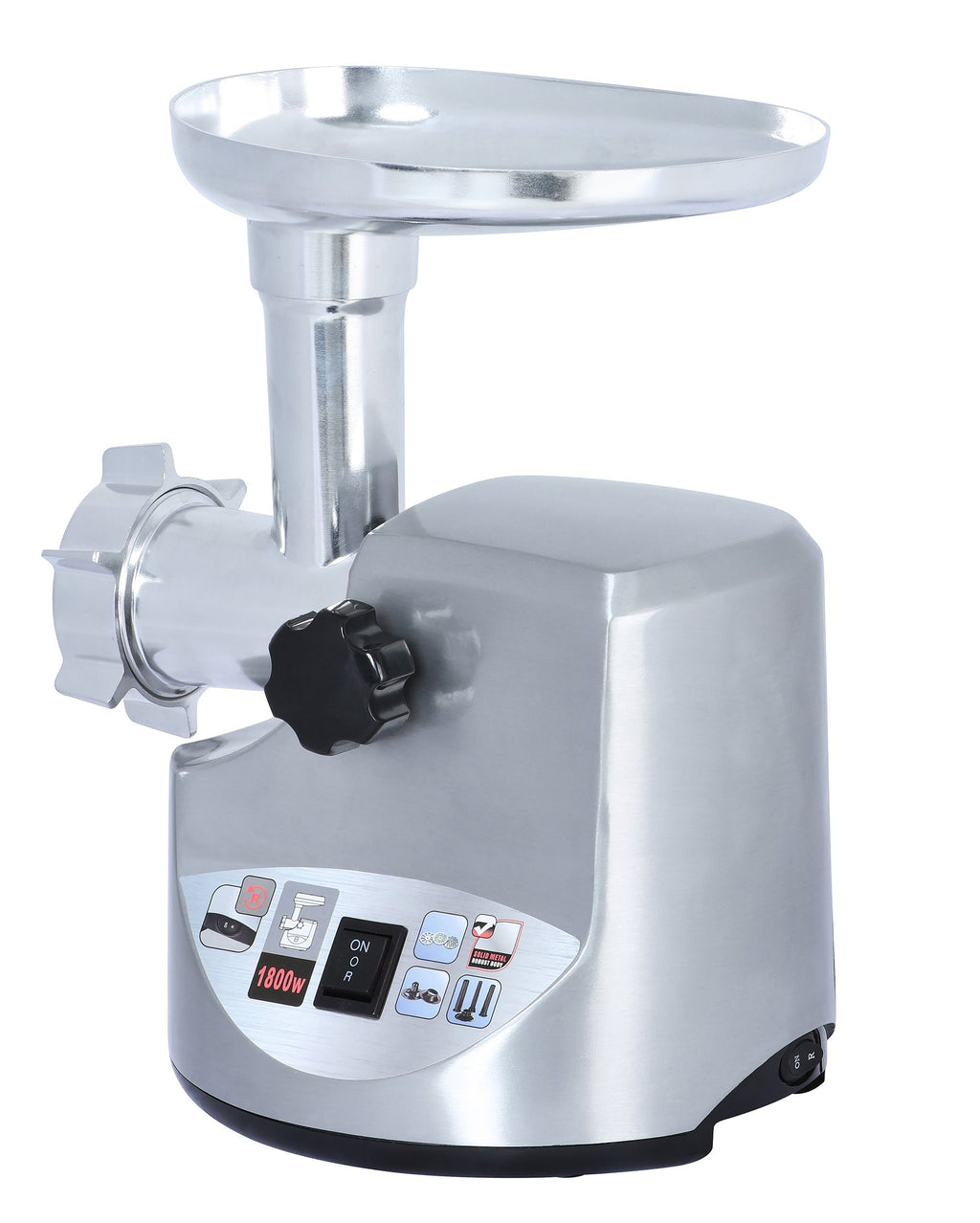 Brentwood Select MG-1800S Cast Aluminum Electric Meat Grinder & Sausage Stuffer - 1800 Peak Watts, 4 lb/min, 3 Cutting Plates