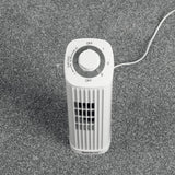 Optimus F-7348WH 14 Inch Portable Ultra-Slim Desktop Oscillating Tower Fan, 3-Speed, White