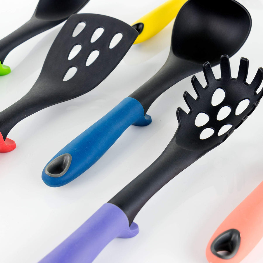 MegaChef 7-Piece Nylon Kitchen Utensil Set with Stand, Assorted Colors